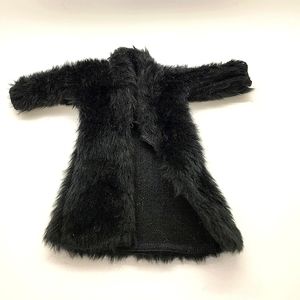 Handmade Black Fur Doll Coat